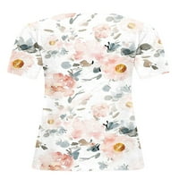 Dame majica Plus veličine vrhova cvjetnog tiska Ljetne majice Žene Modni pulover Dailyer Tunic Pink