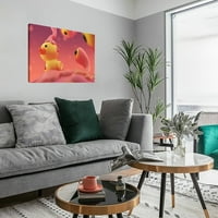 Gumena patka s ružičastim pozadinskim platnom zidnom umjetničkim dekorom, umjetnička djela moderni kućni