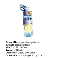 Cheers.us 520ml Sportska boca sa bocama sa slamom i ručka BPA-bez propuštanja bez propuštanja Motivacijska