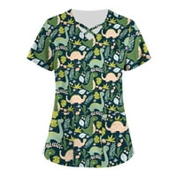 Ženski vrhovi Ljetna casual bluza kratki rukav Radni odjeća Grafički print ženske majice m