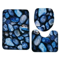 HI, Fancy Set Carpet Kupatilo 3D Stone Printing Ne- za prostirke za kupanje Dorko dekor WC sjedala