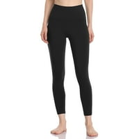Cuoff yoga hlače Žene vježbanje tamki džepni fitness sportski trčanje joge atletske hlače crni poliester
