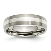 Titanium sterling srebrni otvor satenski prsten za bend - veličine 12