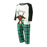 Božićne pidžame za obiteljske sunčane naočale s dugim rukavima vrhovi za jeleer + hlače postavljene
