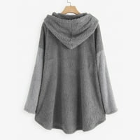 Hanes Hoodies za žene Zip up žene Fleece zimski asimetrični gumb HEM plus veličine dukserice Top džemper