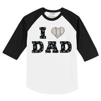 Toddler Tiny Turpap bijeli crni Kolorado Rockies I Love Tata 3 4-rukave Raglan majica