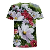 Womens Crewneck cvjetna bluza Slatka grafička majica Ležerne prilike sa slobodnim bazičnim majicama