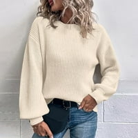 Lowrofile pulover džemperi za žene dugih rukava casual vrhovi modni okrugli vrat puff rukava TOP zimski