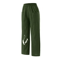 B91XZ casual pantalone za žene Ženske hlače na pune boje bahaće Thathers Elastični pojačani džepovi