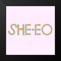 Singleton, Ashley crni moderni uokvireni muzej umjetnički print pod nazivom - She-e-o