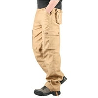 Viadha muške teretne hlače modni casual tanki više džep ravno hlače na otvorenom na otvorenom napad