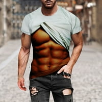 Muške košulje Moda Ležerne prilike 3D digitalni ispis Mišićna vježba Fitness kratki rukav košulja za
