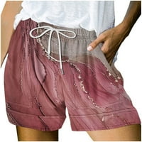 Hlače za žene, ženske kratke kratke hlače Ljetne elastične strugove povremene lagane kratke hlače sa