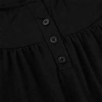 Ženske vrhove Dressy casual o izrez kratki rukav modni osnovni vrhovi crne l