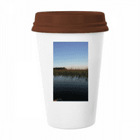 Voda povezana s nebeskim pejzemnom šoljem kafe pijenje za piće Kerac Cup poklopac