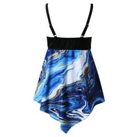 Tking Fashion Womens Dvije kupaće komisije Tankini TOP set tiskani kupaći kostimi s boyshort kupaćim odijelima - m