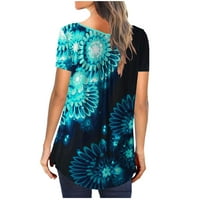 Ženski vrhovi Dressy Casual Okrugli vrat Plus size Sunflower Print TEE majica Ljetna grafička bluza