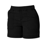 Štorke za žene za žene Ležerne prilike elastične traper traper kratke hlače sa džepovima crna 4xl