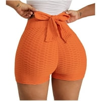 Hlače za žene koje rade vježbanje kratke hlače Čvrsti otisak kratke hlače narandžaste s