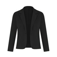 Scyoekwg Blazers za žene Business Casual Bluzer Jakne odijelo Otvoreno s dugim rukavima s džepovima