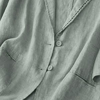 Ženska vintage jakna Otvorena prednja kasuta Dugme Lapel V Vreća za rupu za žene Cardigani