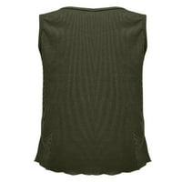 Hesxuno Cisterna za žene Ljeto Trendy Solid Color Camisole Slim Fit U izrez Bluze bez rukava bez rukava