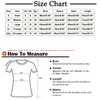 Ikevan Women V-izrez Tie-boja čipkastim tiskanim kratkim rukavima patentni zatvarač TOP majica