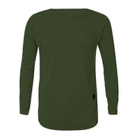 Pxiakgy majice za muškarce muškarci TopCotton Basic Solid ColorKortaSualne majice košulje Green + L