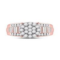 10kt Rose Gold Okrugli dijamantski klaster mladenka za venčani prsten za vjenčanje CTTW