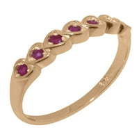 Britanci napravio je 10k ružični zlatni prsten sa prirodnim rubinskim ženskim vječnim prstenom - Opcije