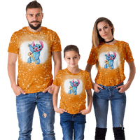 FNYKO Porodica koja odgovara majicama Lilo & Stitch tiskani casual kratkih kratkih kraljevskih vrata Fahion majica za odrasle djecu