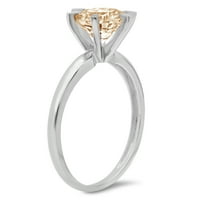 CT sjajan okrugli rez prozirni simulirani dijamant 18K bijeli zlatni pasijans prsten sz 6.5
