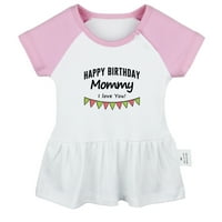 Sretan rođendan Momy Volim te Novelty haljine za bebe, suknje za bebe, novorođenčad, haljinu za dojenčad