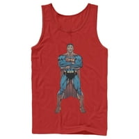 Muški supermen Bold heroj predstavlja tenk top crveni medij