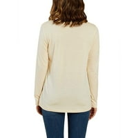 Košulje za žene Žene Ležerne prilike dugih rukava V izrez čiste boje T majice Bluze Tunic Tops T majice