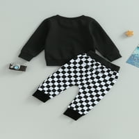 Jaweiwi baby toddler Boys Hlače set odjeće, mjeseci 2T 3T slova s ​​dugih rukava vrata sa zrncama s