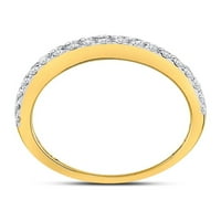 Čvrsta 14K žuta zlatna baguette dijamantna godišnjica prstena 1. ct. - Veličina 7