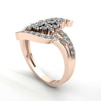 0,75Carat okrugli rez dijamantski ženski bridalni godišnjica klastera zaručni prsten čvrsto 14k ruža,