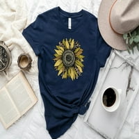 Suncokretov leopard majica, Leopard tisak, Ženska košulja za cvijeće, Botanicalska košulja, suncokretov
