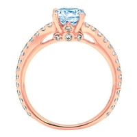 1.51ct okrugli rez plavi simulirani dijamant 14K 14K ružičastog godišnjice za angažman prsten veličine