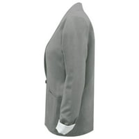 Symoid Womens BlazerCorcoats & Jacketi - modni casual čvrsti otvoreni prednji kardigan jakna s dugim