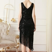 Formalne haljine za ženski modni suspender Crewneck Sequin Feather Maye Bezlesilež mini haljina haljina