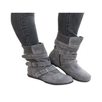 ROTOSW WOMENS Srednja teletska čizme Vunene pređe casual cipele bočni patentni zatvarač zimsko čizme