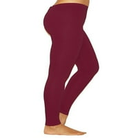 Sanviglor Womenske gamaše Jednobojne joge hlače High struine pantalone Redovna fita dno Jogger Loungeward