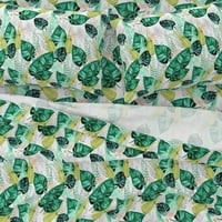 pamučni listovi, kralj set - tropski bijeli listovi banana list džungla palma zelena akvarel zelenilo