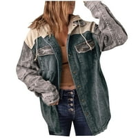 Ženska zimska jakna - Okrug Ovratnik od ispisanog odjeće od tiskanog vintage Comfy jakne s dugim rukavima