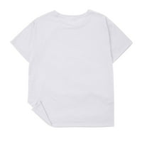Odeerbi Muške grafičke majice Unizirane ležerne modne košulje okruglih vrata kratkih rukava bijeli