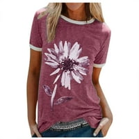 Ženske majice Žene Ležerne prilike plus veličina cvjetna košulja za ispis labavo bluza kratkih rukava