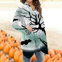 Folklor Cardigan Stalni odjeća Ženska Hallowee Ispiši nepravilni kardigan s dugim rukavima sa džepnim