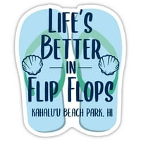 Kahalu'u Park na plaži Hawaii Suvenir Vinil naljepnica naljepnica Flip Flop dizajn